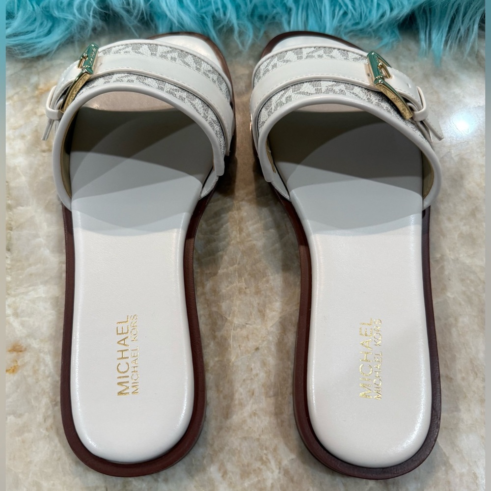 Michael Kors White Slide Sandals - Picture 9 of 9